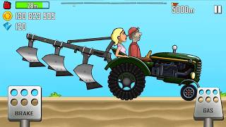 Hill Climb Racing - Tractor with Plough in BEACH driving with a GIRL | GamePlay screenshot 4