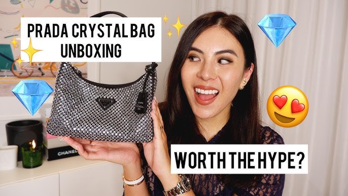 Prada *CRYSTAL* Re-edition 2000 UNBOXING!  Buying Tips, What Fits Inside,  Mod Shots, & Care Tips 