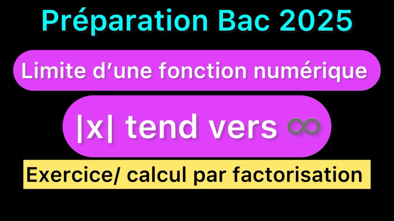 Bases mathématiques: limite d’une fonction numérique lorsque x tend vers l’infinie/par factorisation