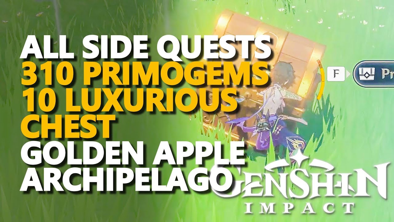 All Golden Apple Archipelago Luxurious Chests Primogems Genshin Impact Quests Secrets Puzzles Youtube