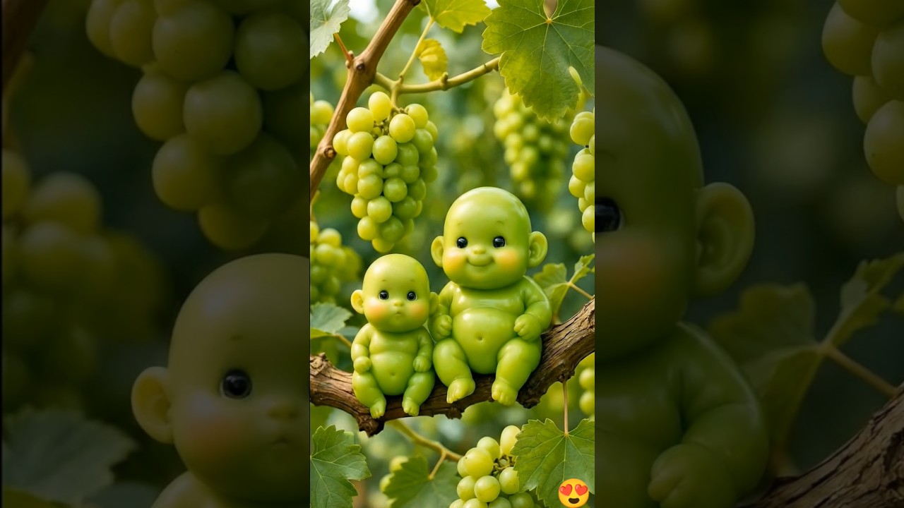 Grapes Eating Fruit AI Satisfying ASMR Video 