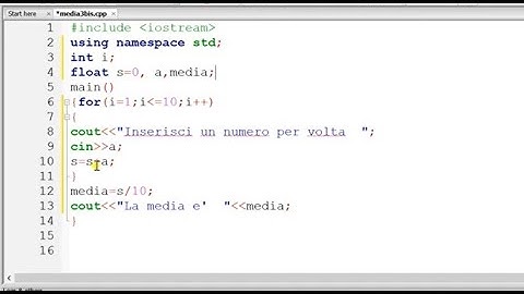 5 C++ media di tanti numeri