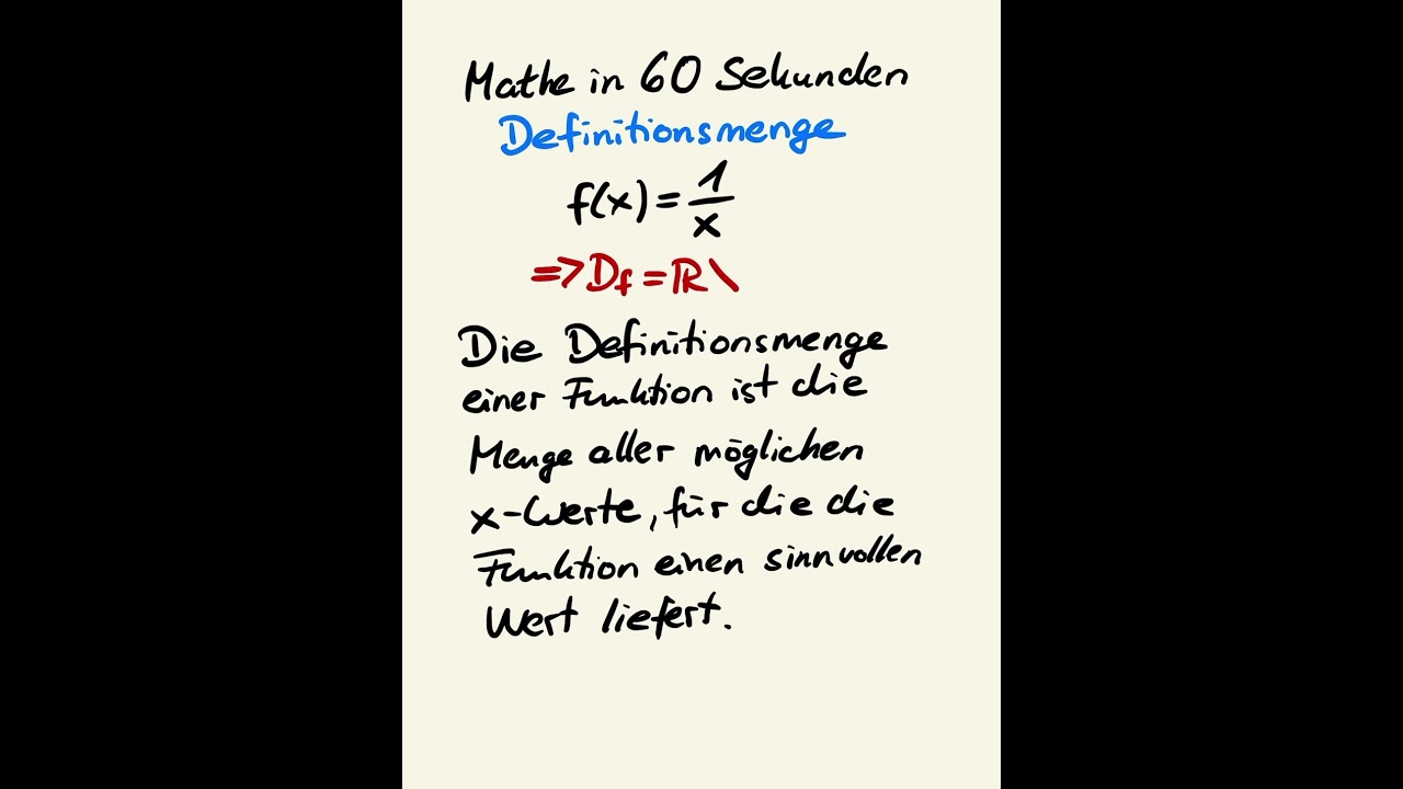 Definitionsmenge einer Funktion 