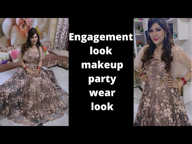 Engagement makeup in blue gown #ishikanarwani | Engagement makeup, Blue gown,  Gowns