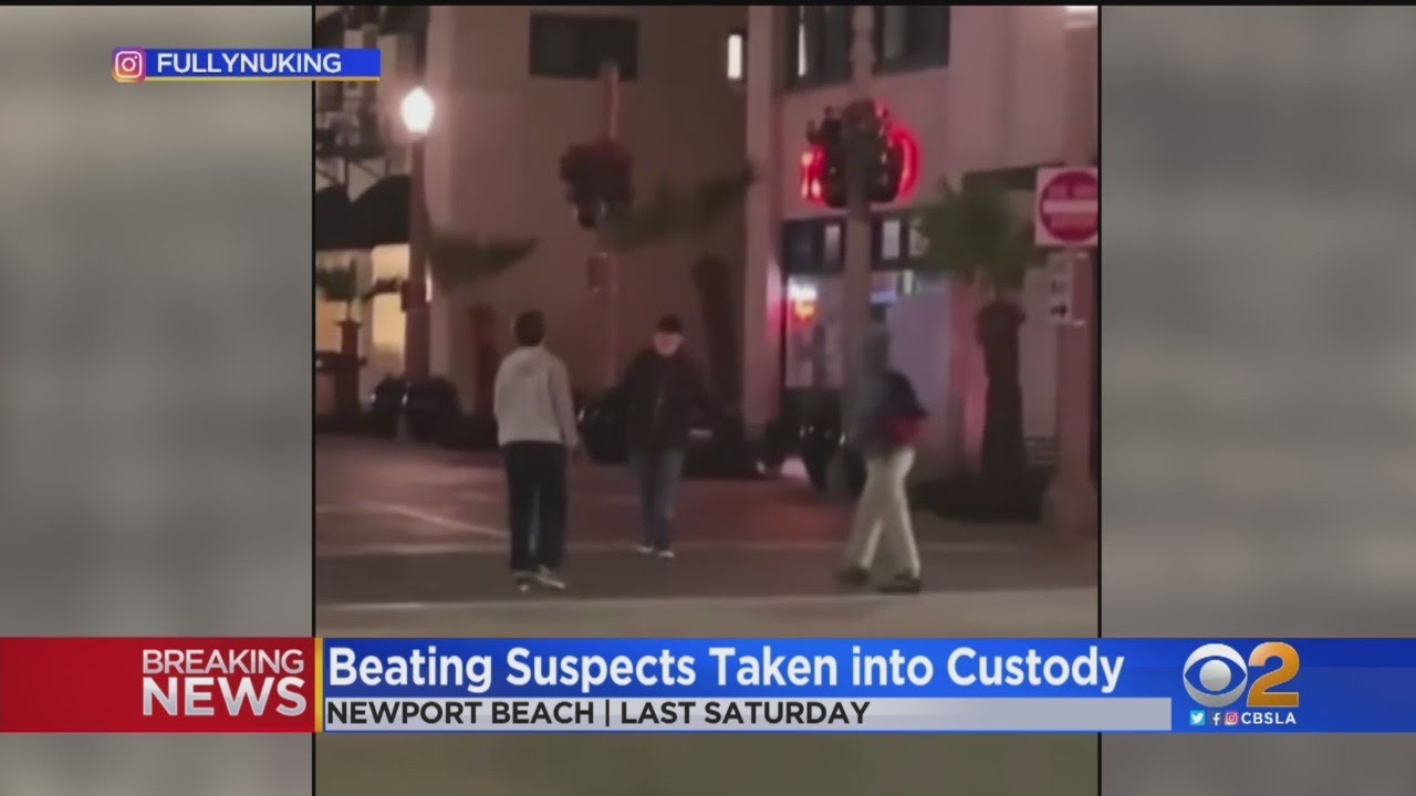 Suspects In Newport Beach Beating Cited, Released To Parents - YouTube
