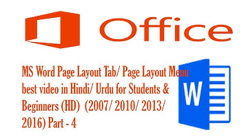 Microsoft Word 2007 - Page Layout Menu/ tab (Hindi/Urdu)