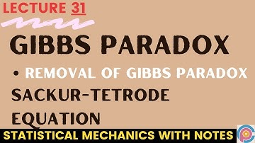 Gibbs paradox | gibbs paradox  removal | Sackur-Tetrode equation derivation