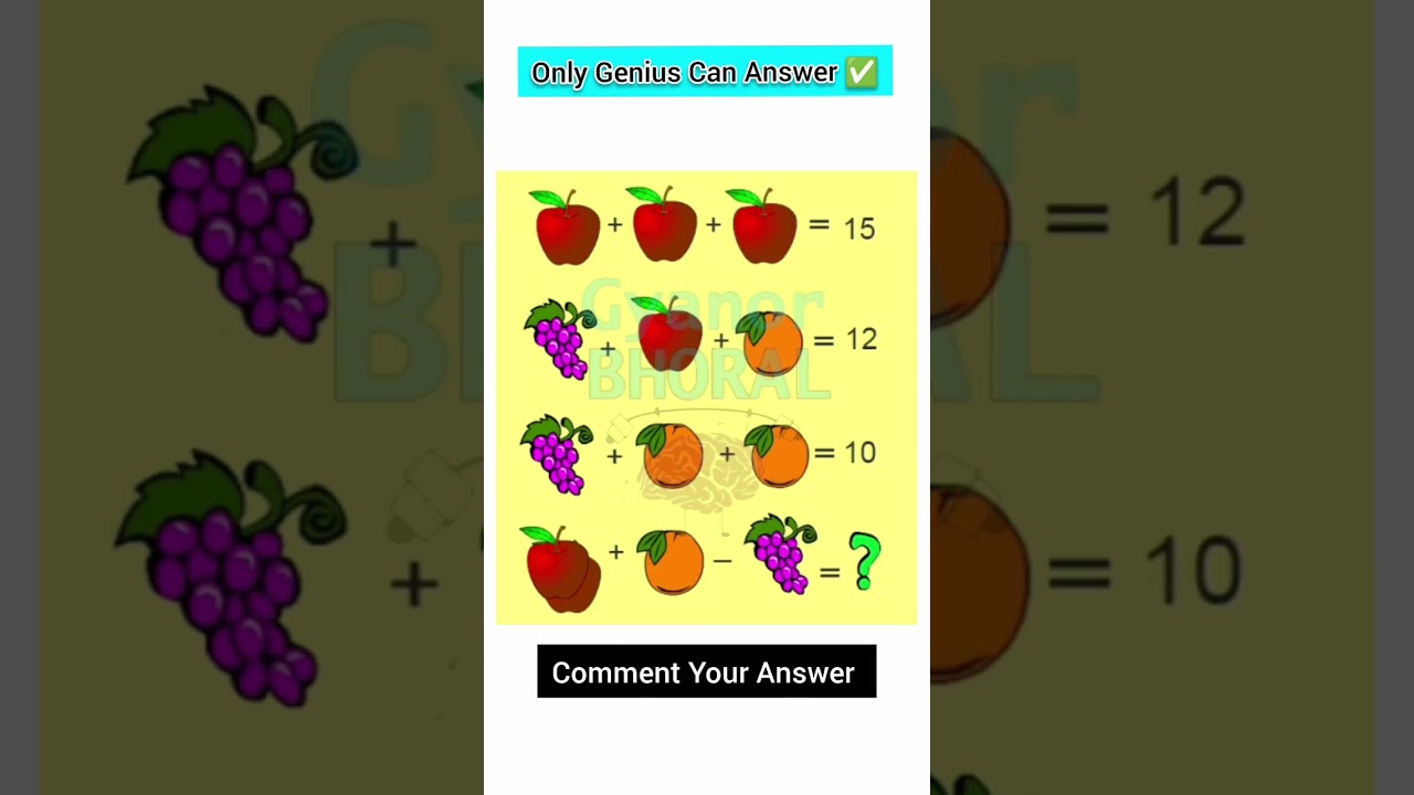 Fruit Puzzle Game 🎯 If you're Genius Comment Your Answer 
