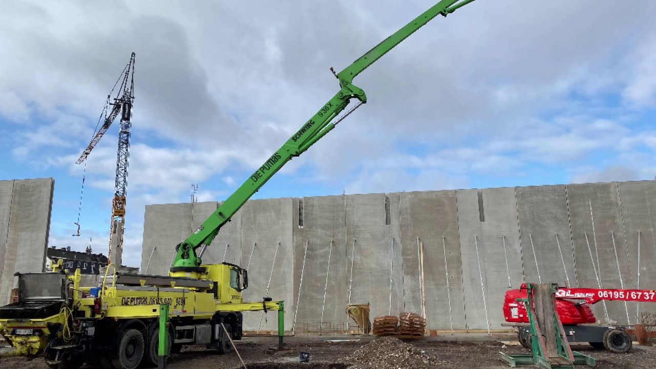 Rohbau REWE Markt Mainz- Kostheim aus der Luft