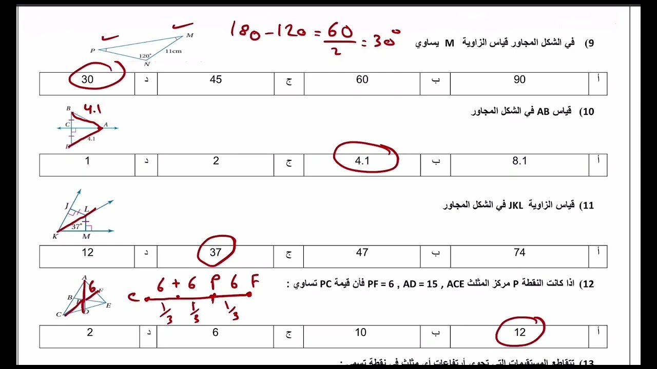 مراجعه شامله منهج أول ثانوي ف٢ رياضيات أ. ريم القحطاني