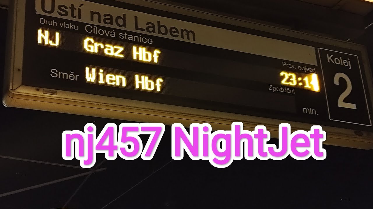 nj457 NightJet hlášení+odjezd Ústí nad Labem hl.n.