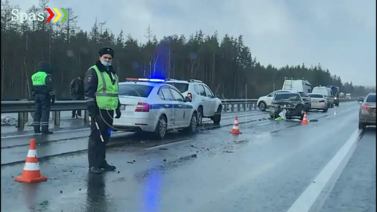 21 ноября 2017. Аварии на дорогах Ленобласти. ДТП на трассе Сортавала. Трупы в автомобильных авариях.