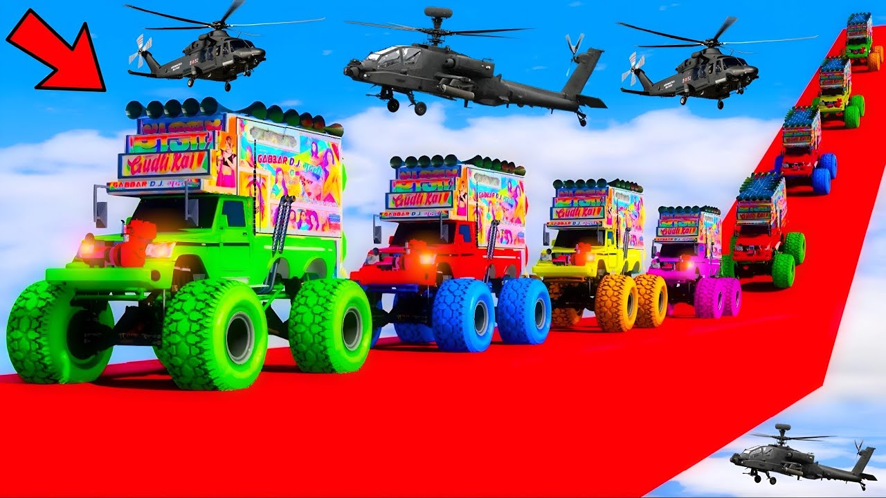 GTA-5 World's Highest 😰😳😱दुनिया का सबसे ऊंचा !! IMPOSSIBLE SUPER MEGA RAMP 😳CHALLENGE !! INDIAN DJ