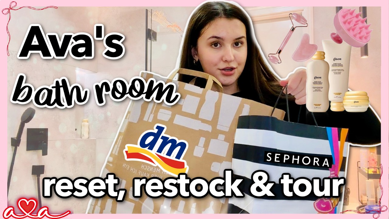 Ava's bathroom reset, restock & tour 🛁🫧 wir räumen mein Badzimmer auf ౨ৎ Alles Ava teen life