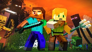 The Ultimate  Null Attack  - Alex and Steve Minecraft Animation