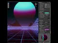 Synthwave parallax grid shader