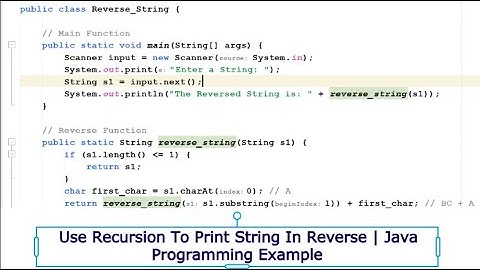 Use Recursion To Print String In Reverse | Java Programming Example
