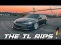 ACURA TL EATS ON SOME VOLKS TE37! | BIG FLAMES | GYM FALL CUT PROGRESS