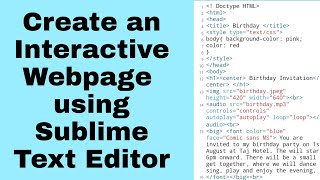 Create a interactive webpage from your mobile - Sublime Text Editor screenshot 1
