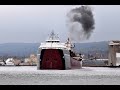 Kicking it down on the turn, the Arthur M Anderson sailing out of Duluth light. May 03, 2021