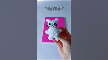 How to Make a FLUFFY Cat WITH Yarn Pom Poms | Easy AND Cute HANDMADE Craft DIY Idea