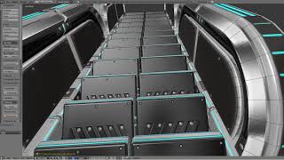 Sci-Fi Stairs - 31 - Silver Blue Neon Light Version