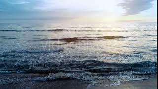 Static Aerial Shot of Beautiful Colorful Sea in the Sunset