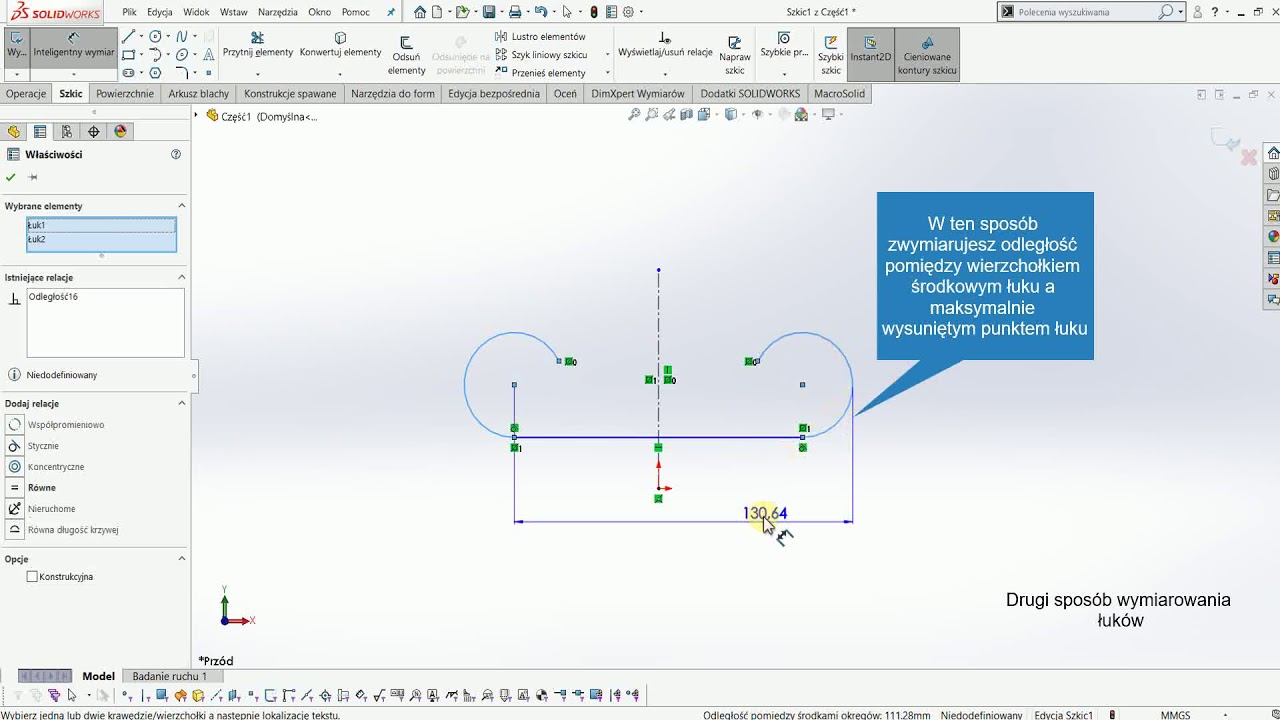 Metody Wymiarowania łuków W Solidworks