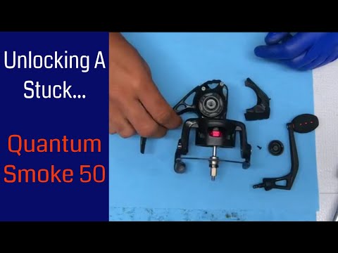 Unlocking a stuck Quantum Smoke 50: Fishing Reel Repair 