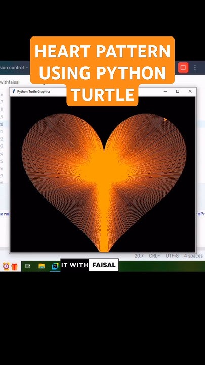Orange Heart Shape Pattern Using Python Turtle | Python Graphics ...