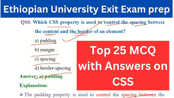🔴Top 25 MCQA Web Page Development Part 2: CSS #Ethiopia #Vidoe No. 2