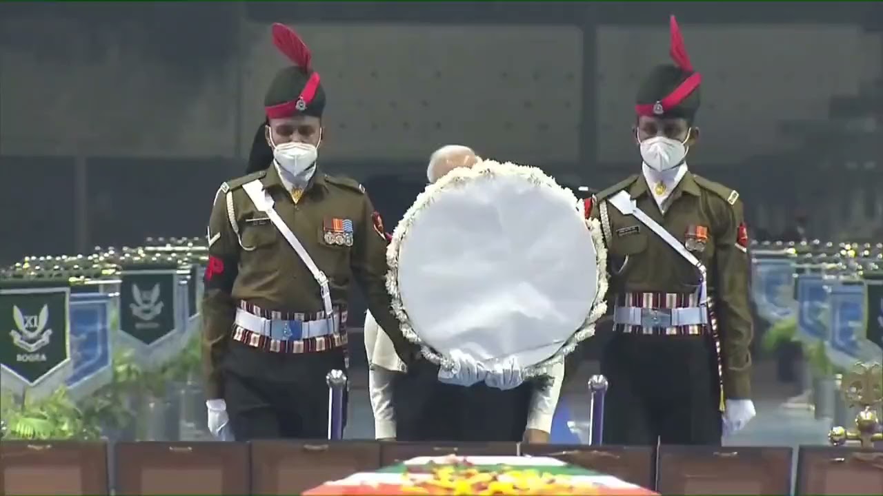 PM Shri Modi pays his last respects to Bipin Rawat, his wife and other personnel of the Armed Forces