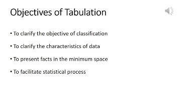QUANTITATIVE ANALYSIS-1:  Session 12 - TOPIC: TABULATION OF DATA and its Objectives.
