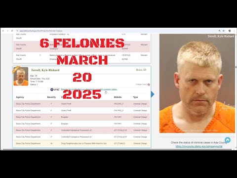 Ada County Idaho Arrests March 20 2025 / 6 Felonies!