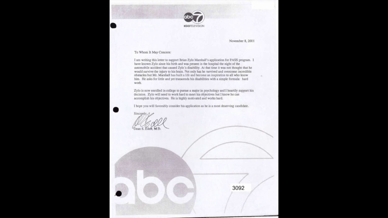 2001 reference letters - YouTube