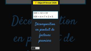 Objectif Brevet : La décomposition en facteurs premiers #brevet #brevet2026 #maths #nombrespremiers
