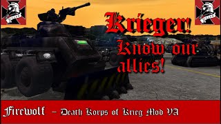 Firewolf - Death Korps of Krieg Voice Acting
Krieger, know your Allies! Todays subject is the Firewolf Incendiary Tank.
Based on the Testudo APC design, the Firewolf was used to suppliment and replace the dwindling supply of loyalist Hellhounds during Kriegs Civil War. Though not as well armored as the Hellhound, the Firewolf was far cheaper and was produced in the thousands by the wars end. Placed on reserve status to protect Krieg, these aged vehicles have been recalled for service by General Erwin Von Eichhorn, commander of the 103rd Regiment, to reinforce the loyalist defenders of the Damocles Gulf against the rampaging Vraksians.
Special thanks to Shingo (formerly Omega the Swiss) for providing his vocals for the Death Korps of Krieg faction for Dawn of War Soulstorm: Unification Mod Firewolf - Death Korps of Krieg Voice Acting