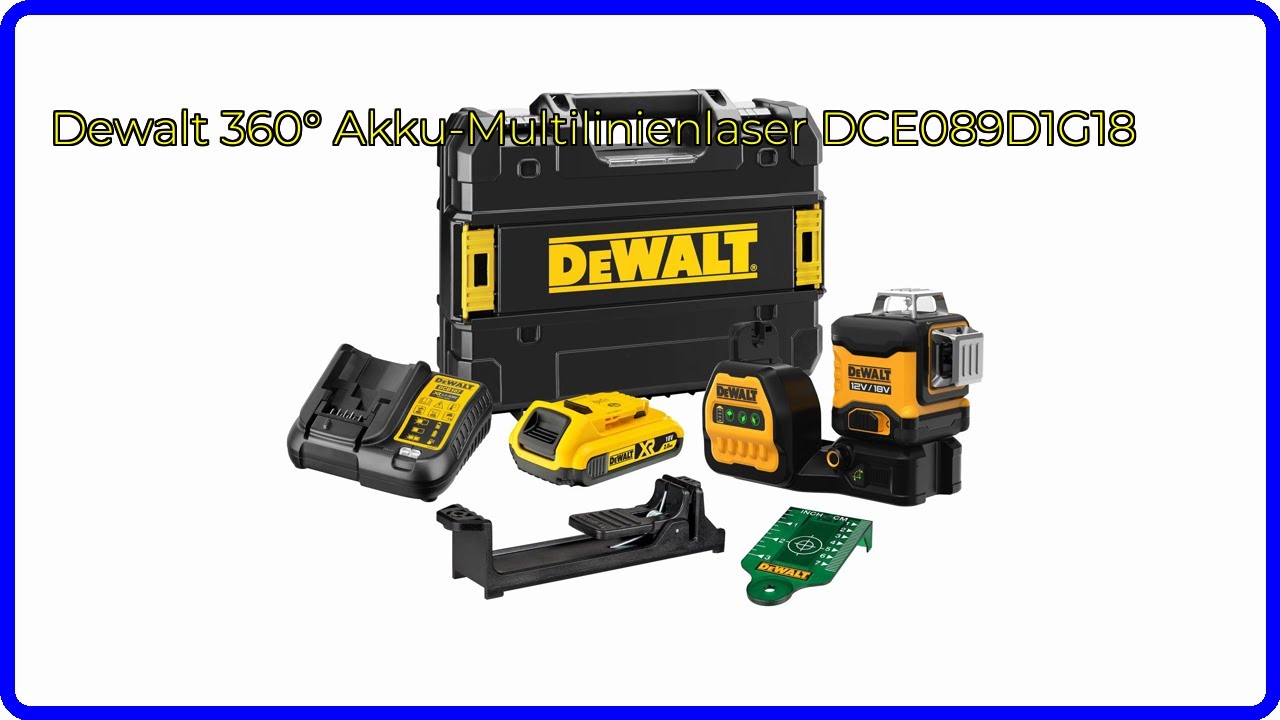 DeWALT Multilinienlaser DCE089D1G-QW 3x360° grün 1x 2,0Ah Akku Lader
