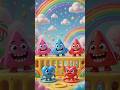 Cute Triangle Monsters vs Heart Friends ❤️💙 | Funny 3D Animation Shorts #shorts