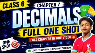 Class 6 Maths Chapter 7 Decimal full one shot lecture 🔥☠️