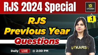 RJS 2024 |  RJS Previous Year MCQs | Rajasthan Judicial Service L-1 | Rekha Ma'am