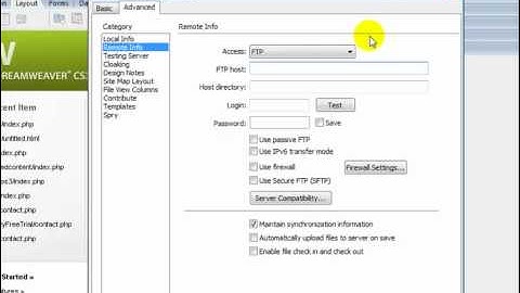 How to Define a Site in Dreamweaver