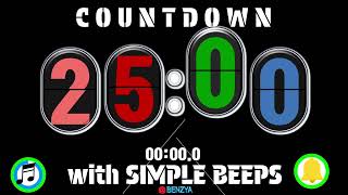 bounce circle flip clock 25 minute countdown with simple beeps timer alarm🔔