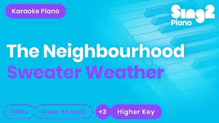The Neighbourhood - Sweater Weather (Higher Key) Piano Karaoke