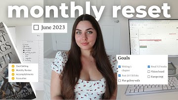june monthly reset + goal setting, reflection prompts, monthly goals review