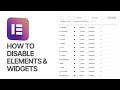 How To Disable Elements & Widgets From Elementor WordPress Plugin? 🔌🛑 Performance Tips