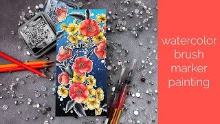 Watercolor Brush Marker Painting - Waffle Flower