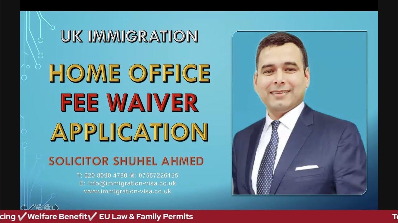 Home Office Fee Waiver Application YouTube