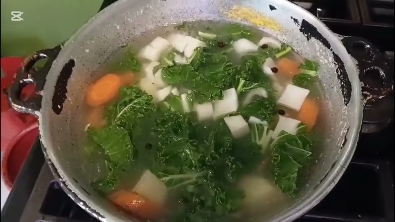 Delicious and healthy vegetable fish soup 