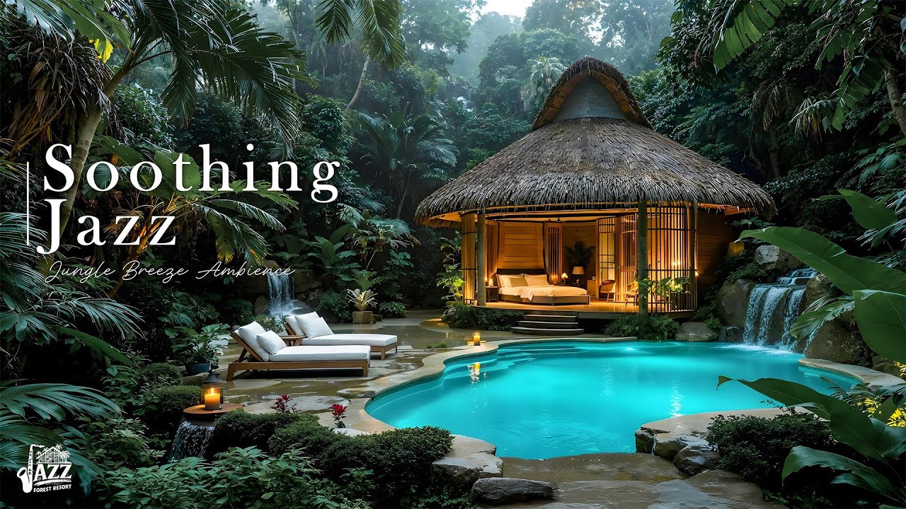 Peaceful Morning Jazz in Forest Resort | Soothing Jazz and Nature Sounds for Relaxation